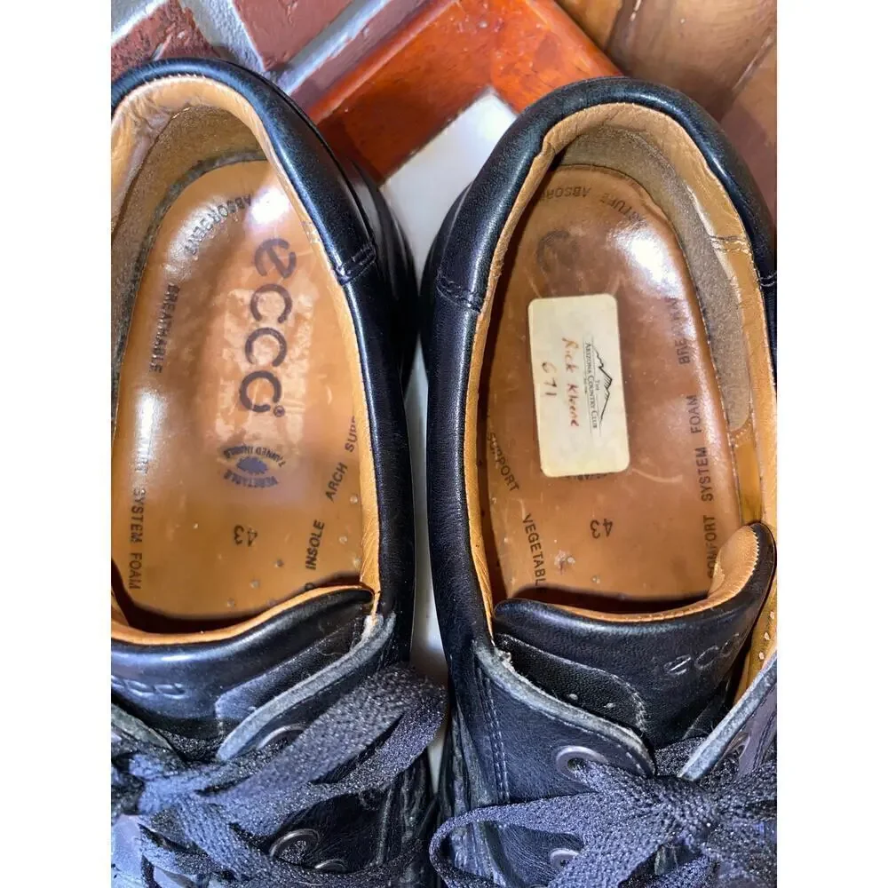 Men's ECCO Fusion Lace Comfort Leather Shoes Black Size 10M - Picture 5 of 9